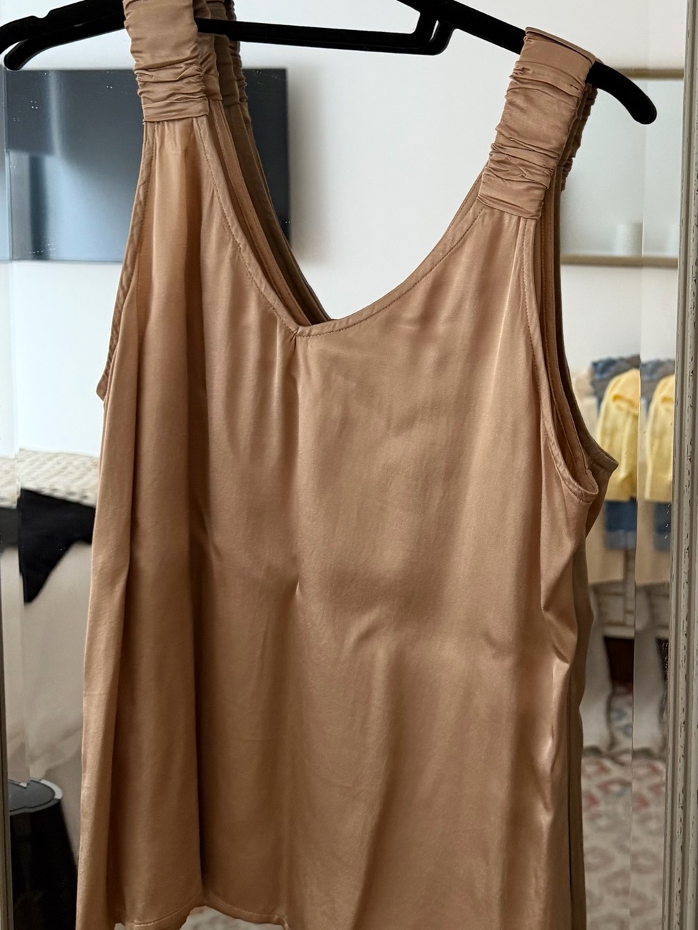 MUST GO - Nation LTD Satin Tank Top in Gold/Tan